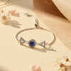 Blue Evil Eye Triangle Bracelet ( Adjustable )