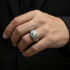 Solitaire 925 Silver Mens Ring