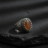 Vintage Crest Silver Mens Ring