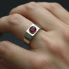 Red Diamond 925 Silver Ring
