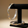 Gold Plated Silver Bangle With Diamond's,  Size(2/8)