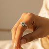 Flora Emerald Silver Ring,