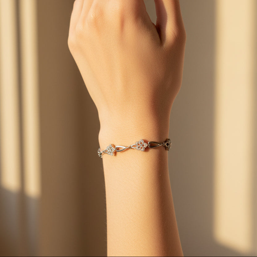 Eternal Bloom 925 Silver Bracelet (Adjustable)