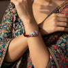 Silver Butterfly Red Kada Bangle,   Size (2/)