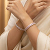 Pink Heart Stone Design Bangle,  Size(2/6)