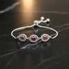 Trio Red Floral Bracelet  ( Adjustable )