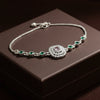 Purple Stone Green Bead Bracelet ( Adjustable )