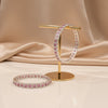 Pink Heart Stone Design Bangle,  Size(2/6)