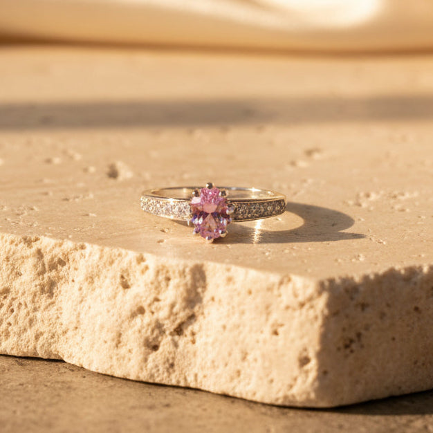 Pink Majesty Silver Ring