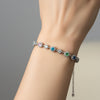 Multicolor Gemstone 925 Silver Bracelet (Adjustable)