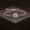 Purple Stone Green Bead Bracelet ( Adjustable )
