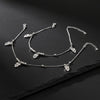 Silver Beaded Crystal Owl Charm 925 Anklet