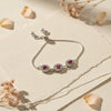 Trio Red Floral Bracelet  ( Adjustable )