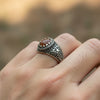 Vintage Crest Silver Mens Ring