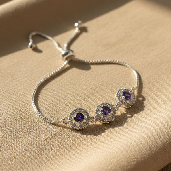 Purple Halo Trio Bracelet  ( Adjustable )
