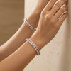 Pink Heart Stone Design Bangle,  Size(2/6)