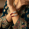 Fish Design Silver Red Kada Bangle,   Size ( 2/6 )