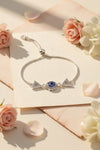 Blue Evil Eye Triangle Bracelet ( Adjustable )