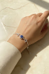Blue Evil Eye Triangle Bracelet ( Adjustable )