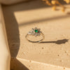 Flora Emerald Silver Ring,