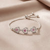Pink Heart Trinity Bracelet  ( Adjustable )