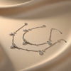 Silver Beaded Crystal Owl Charm 925 Anklet