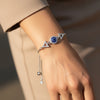 Blue Evil Eye Triangle Bracelet ( Adjustable )