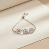 Pink Heart Trinity Bracelet  ( Adjustable )