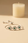 Trio Green Heart Bracelet (Adjustable)