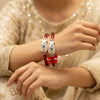 Fish Design Silver Red Kada Bangle,   Size ( 2/6 )