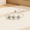 Trio Green Heart Bracelet (Adjustable)