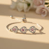 Pink Heart Trinity Bracelet  ( Adjustable )