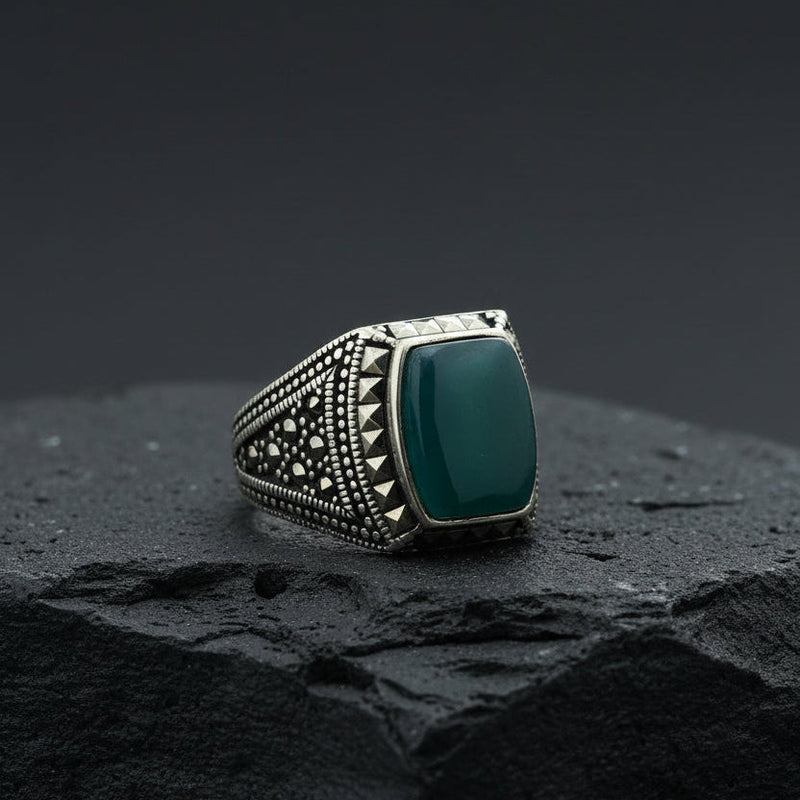 Emerald Heritage 925 Silver Mens Ring