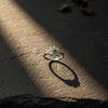 Flora Emerald Silver Ring,