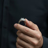 Solitaire 925 Silver Mens Ring