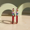 Silver Peacock Design Red kada Bangels,    Size (2/)