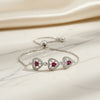 Trinity Red Heart Bracelet  ( Adjustable )
