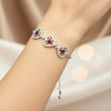 Trinity Red Heart Bracelet  ( Adjustable )