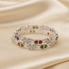 Flower & Heart Design Bangle,  Size (2/4)