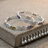 Flower & Heart Design Bangle,  Size (2/4)