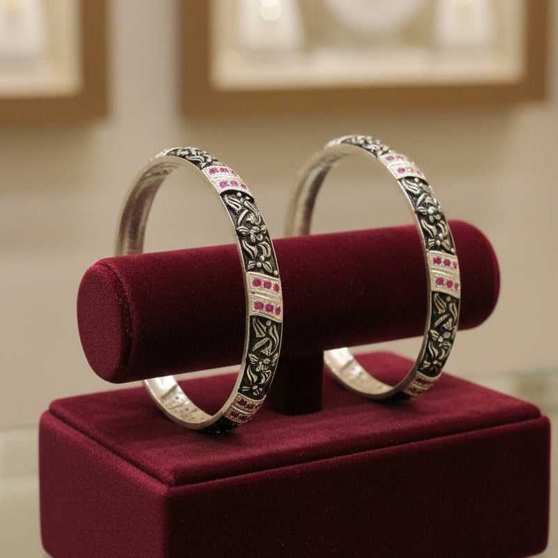 Flora Design Oxidised Bangle,    Size(2/2)
