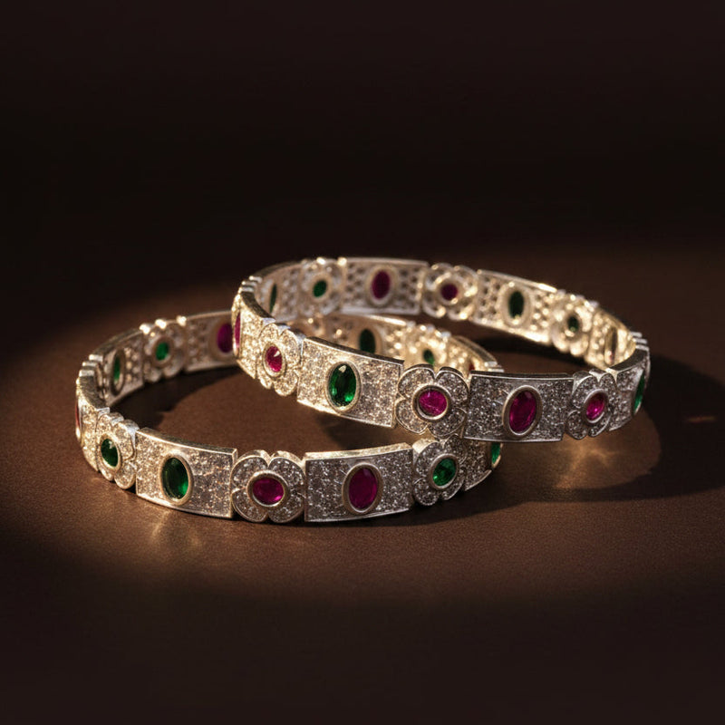 Rangoli stone Bangle,  Size(2/4)