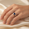 💖 The Elegant Sapphire Drop Silver Sleek Ring 🌟✨