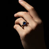 💖 The Elegant Sapphire Drop Silver Sleek Ring 🌟✨