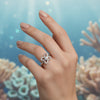🌸 The 4-Petal Crystal Flower Silver Ring with Solitaire Center 💍✨