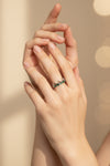 💚 The Imperial Crown Silver Ring with Green Emerald Row 🌟👑