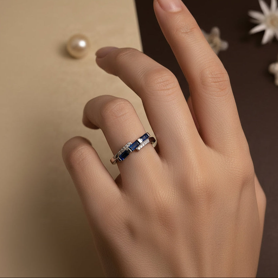 💎 The Imperial Sapphire Glow Silver Ring 💍💙