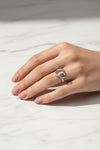 💖 Blue Ocean Heart Silver Ring with Curved Setting 🌟✨