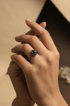 🌸 The Antique Rose Oxidized Flower Open Ring💍