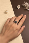 🌸 The Antique Rose Oxidized Flower Open Ring💍